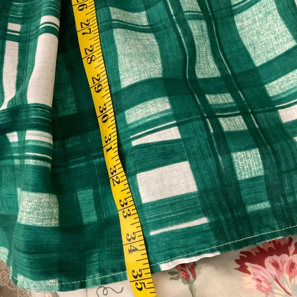 Kristin Davis Plaid Green And White‎ Pin Up Style Dress. Size 6